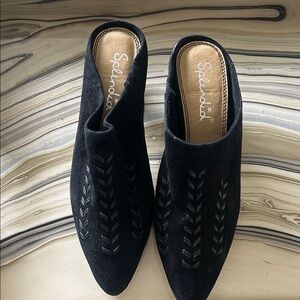 Splendid Black Suede Slip-On Mules